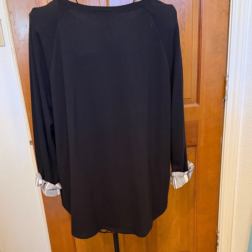 🎬🎬🎬bogoho🎬🎬🎬Alyx Black and Gray Striped Layered Sweatshirt-XXL - Picture 7 of 8